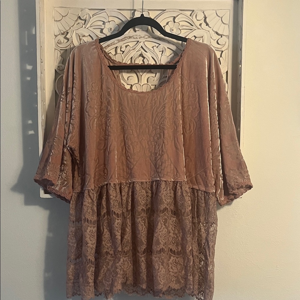 Free People Bohemian Blouse in Dusty Rose